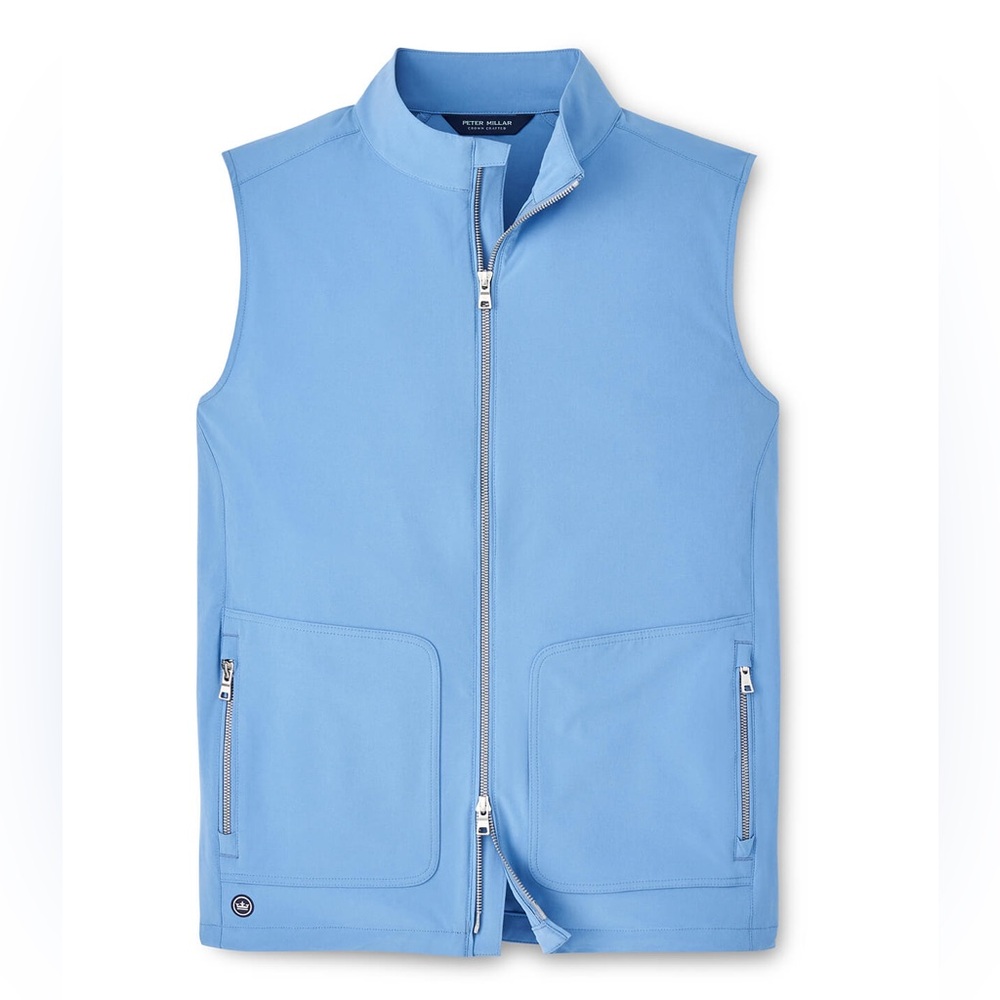 Peter Millar Brook Blue Full-Zip Contour Vest MF24XZ07 Golf Crown Crafted